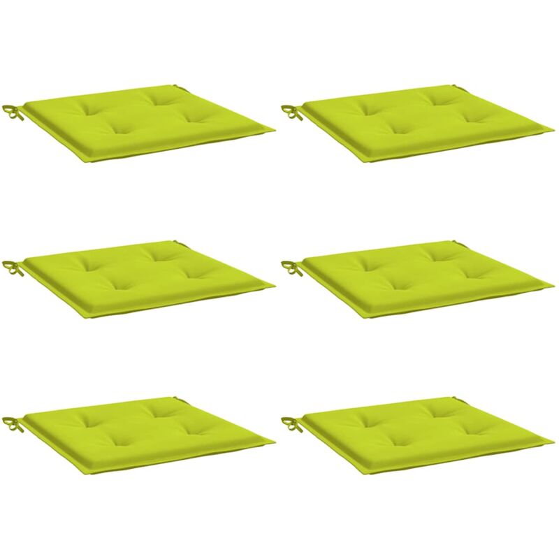 

vidaXL Cojines de silla de jardín 6 uds tela verde brillante 40x40x4cm - Verde