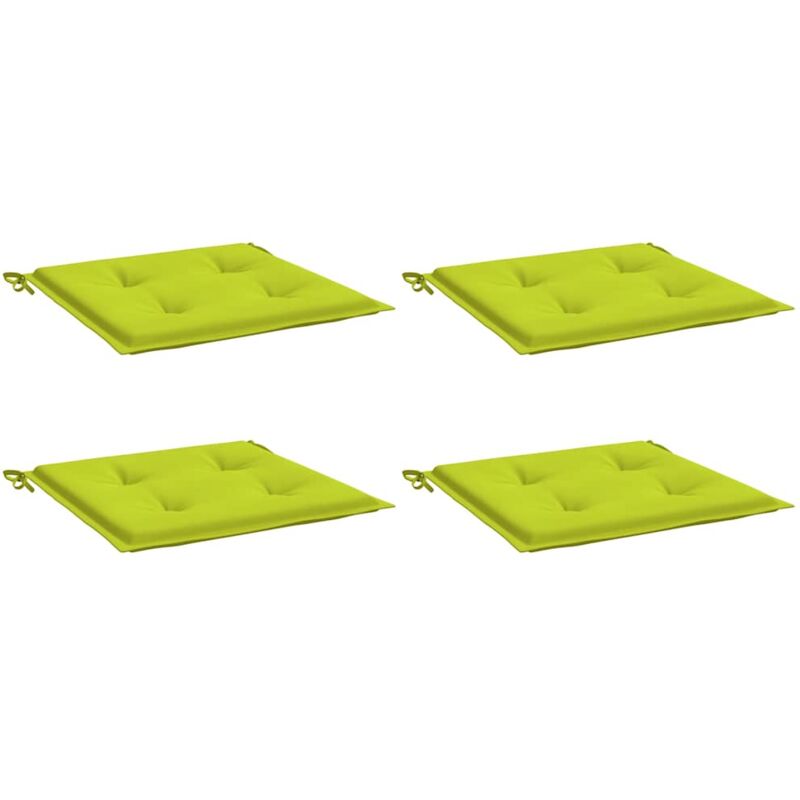 

vidaXL Cojines de silla de jardín 4 uds tela verde brillante 40x40x4cm - Verde