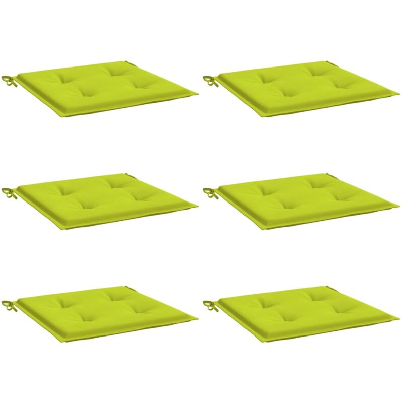 

vidaXL Cojines de silla de jardín 6 uds tela verde brillante 50x50x4cm - Verde