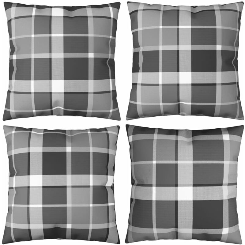 

Cojines decorativos 4 unidades tela a cuadros grises 50x50 cm - Multicolor - Vidaxl