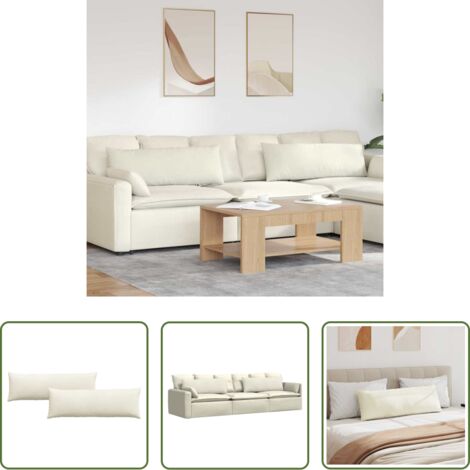 vidaXL Cojines modernos -  Cojines de sofá 2 pcs Crema 120 x 40 cm Tela de pana