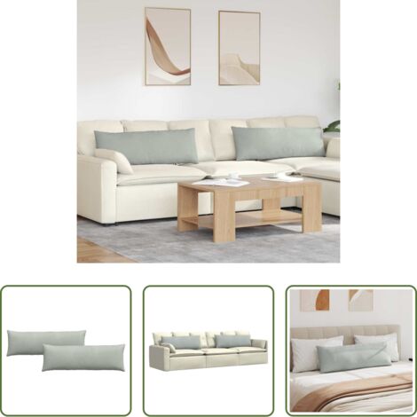 vidaXL Cojines modernos -  Cojines de sofá 2 pcs Gris Claro 120 x 40 cm Tela de pana