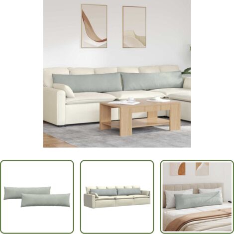 vidaXL Cojines modernos -  Cojines de sofá 2 pcs Gris Claro 145 x 40 cm Tela de pana