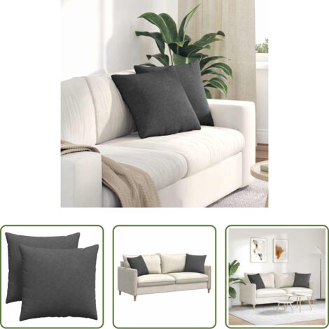 vidaXL Cojines modernos -  Cojines de sofá 2 pcs Gris oscuro 45 x 45 cm Tela de pana