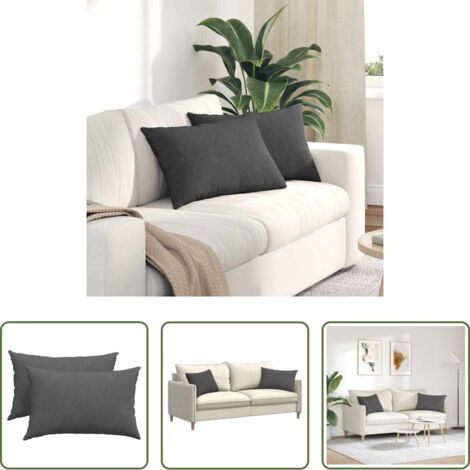 vidaXL Cojines modernos -  Cojines de sofá 2 pcs Gris oscuro 60 x 40 cm Tela de pana