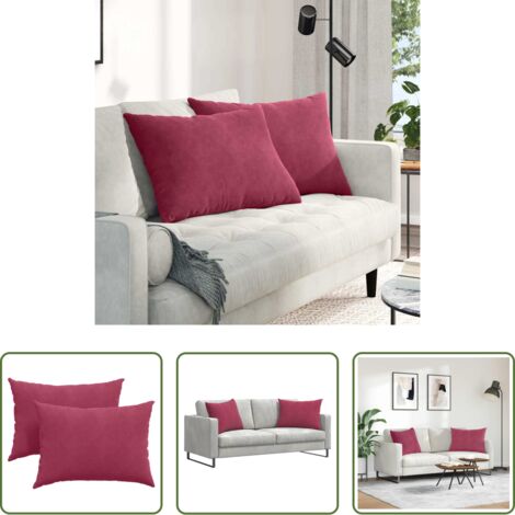 vidaXL Cojines modernos -  Cojines de sofá 2 pcs Rojo vino 70 x 50 cm Tela de pana