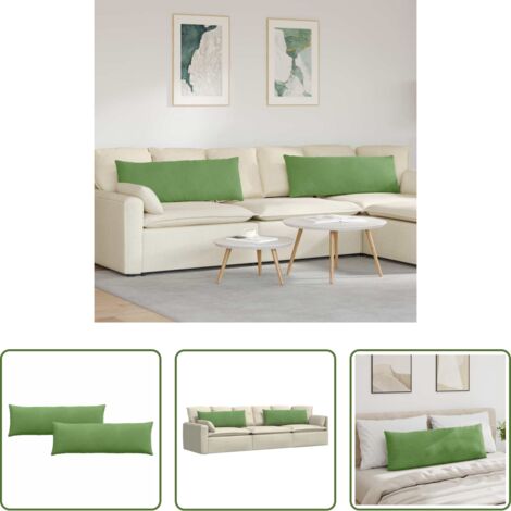 vidaXL Cojines modernos -  Cojines de sofá 2 pcs Verde claro 120 x 40 cm Tela de pana