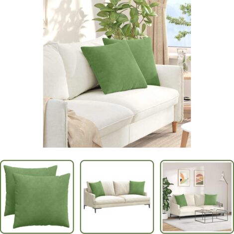 vidaXL Cojines modernos -  Cojines de sofá 2 pcs Verde claro 50 x 50 cm Tela de pana