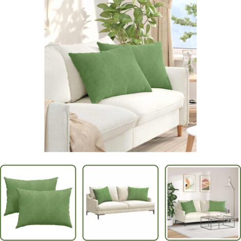 vidaXL Cojines modernos -  Cojines de sofá 2 pcs Verde claro 70 x 50 cm Tela de pana