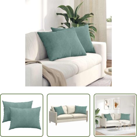 vidaXL Cojines modernos -  Cojines de sofá 2 pcs Verde Mar 70 x 50 cm Tela de pana