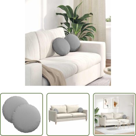 vidaXL Cojines modernos -  Cojines para asiento 2 pcs Gris Nube Ø30 x 13 cm tela
