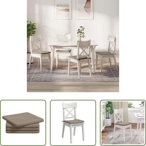 vidaXL Cojines para comedor -  Cojines para asiento 4 pcs Taupé 40 x 40 x 3 cm