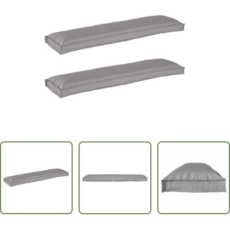 vidaXL Cojines para exterior -  Juego de Cojines para Palets 2 pcs Gris 150 x 40 x 8 cm