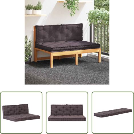 vidaXL Cojines para muebles -  Cojines para muebles de palets 2 unidades algodón antracita