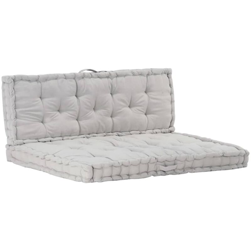 

vidaXL Cojines para muebles de palets 2 unidades algodón gris - Gris