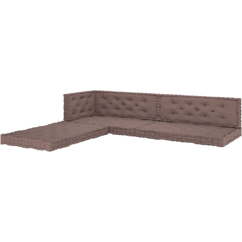 

vidaXL Cojines para palets de suelo 7 unidades algodón gris taupe - Gris Topo