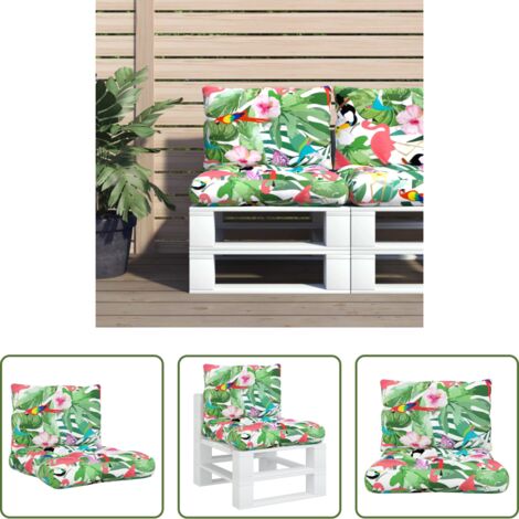 vidaXL Cojines para patio -  Cojines para palés 2 unidades tela Oxford multicolor