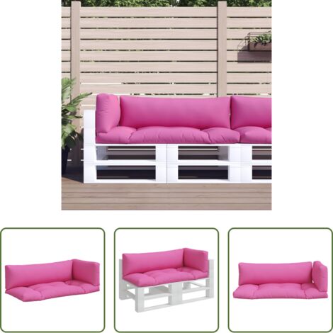 vidaXL Cojines para patio -  Cojines para palés 3 piezas tela Oxford rosa