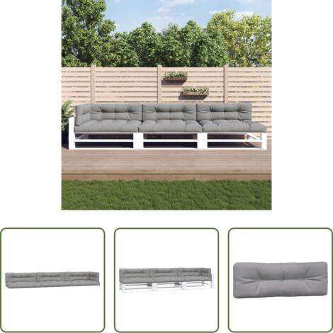 vidaXL Cojines para patio -  Cojines para palés 7 piezas tela gris