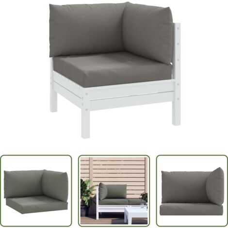 vidaXL Cojines para patio -  Cojines para sofá de palets 3 uds tela gris oscuro melange