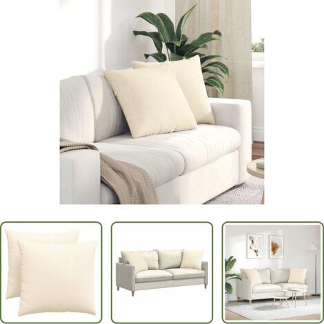 vidaXL Cojines para sala -  Cojines de sofá 2 pcs Crema 50 x 50 cm Tela de pana