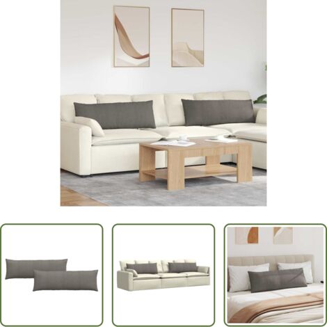 vidaXL Cojines para sala -  Cojines de sofá 2 pcs Gris Claro 120 x 40 cm Tela de pana