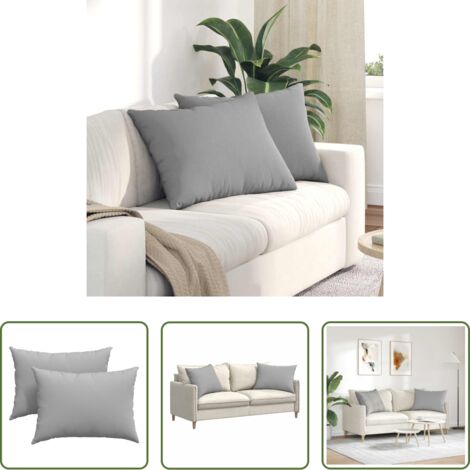 vidaXL Cojines para sala -  Cojines de sofá 2 pcs Gris Nube 70 x 50 cm tela