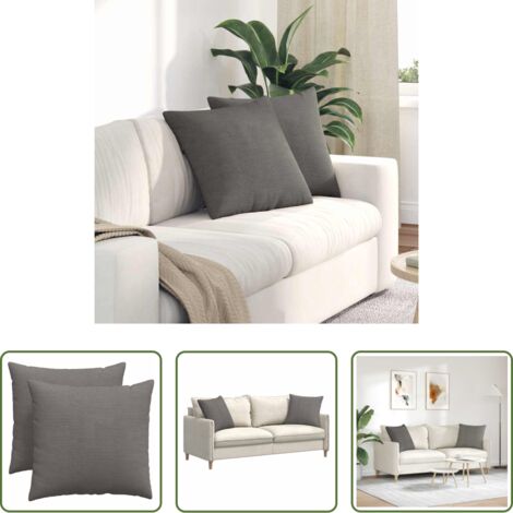 vidaXL Cojines para salas -  Cojines de sofá 2 pcs Gris Claro 50 x 50 cm Tela de pana