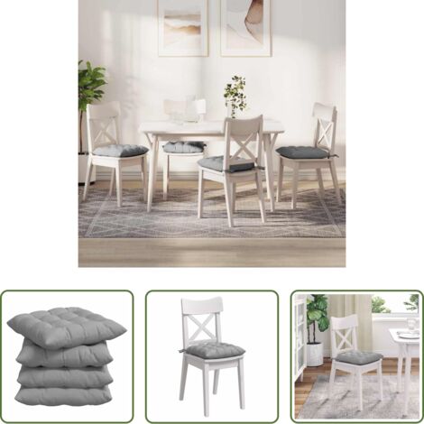 vidaXL Cojines para salas -  Cojines para asiento 4 pcs Gris Nube 40 x 40 x 6 cm tela