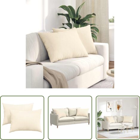 vidaXL Cojines para salón -  Cojines de sofá 2 pcs Crema 70 x 50 cm Tela de pana