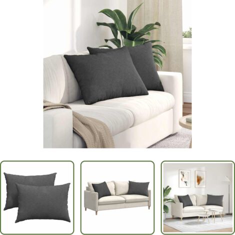 vidaXL Cojines para salón -  Cojines de sofá 2 pcs Gris oscuro 70 x 50 cm Tela de pana
