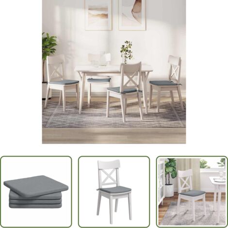 vidaXL Cojines para salón -  Cojines para asiento 4 pcs Gris Claro 40 x 40 x 3 cm tela