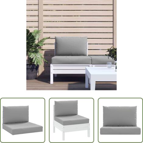 vidaXL Cojines para salón -  Cojines para palés 2 unidades tela Oxford gris