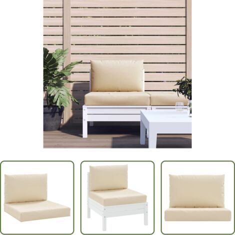 vidaXL Cojines para salón -  Cojines para palets 2 unidades tela Oxford beige