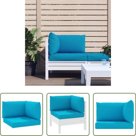 vidaXL Cojines para salón -  Cojines para palets 3 unidades tela Oxford azul claro