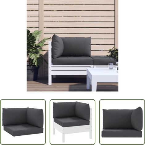vidaXL Cojines para salón -  Cojines para palets 3 unidades tela Oxford gris antracita