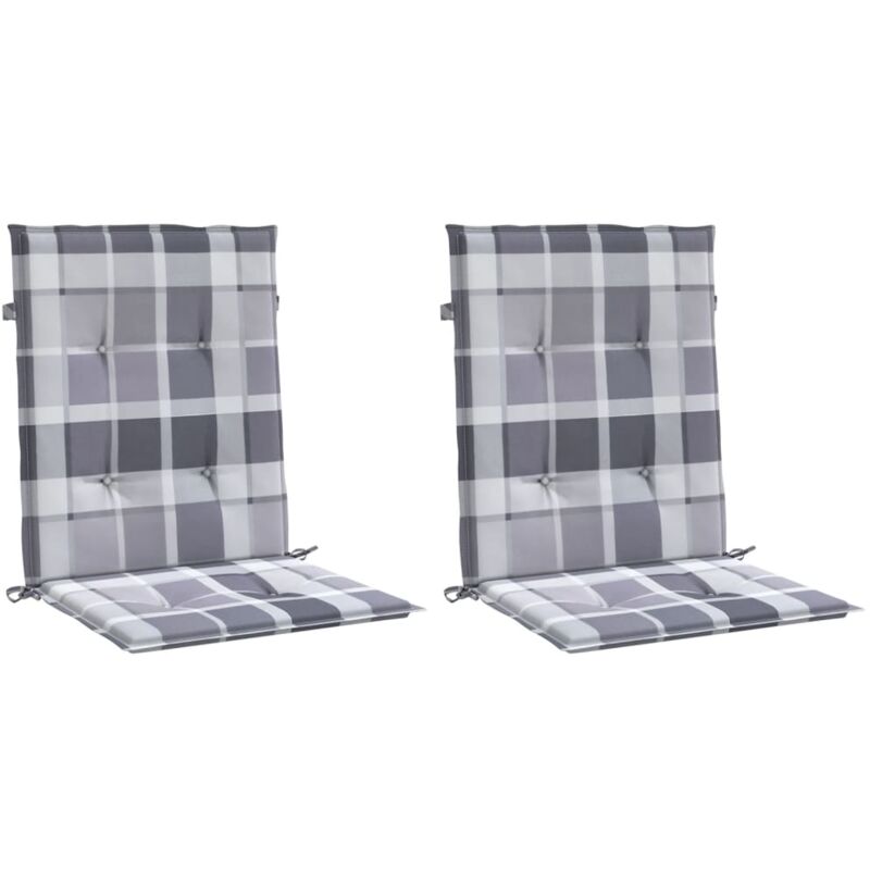 

vidaXL Cojines para silla de jardín 2 uds a cuadros gris 100x50x4 cm - Multicolor