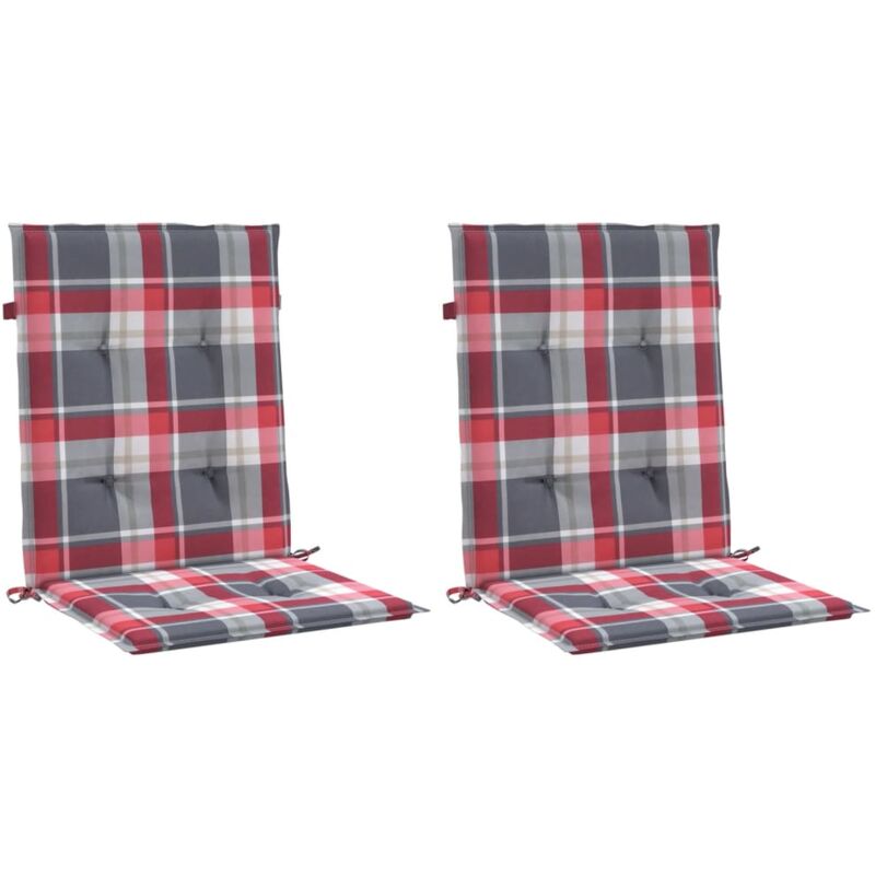 

Cojines para silla de jardín 2 uds a cuadros rojo 100x50x4 cm - Multicolor - Vidaxl