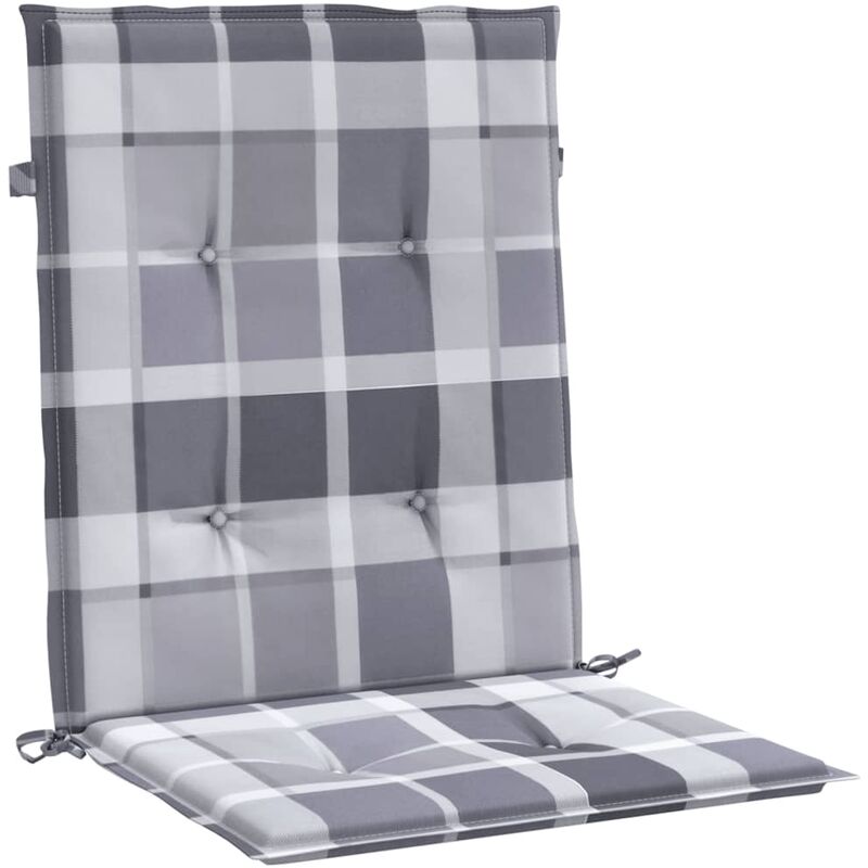 

vidaXL Cojines para silla de jardín 4 uds a cuadros gris 100x50x4 cm - Multicolor