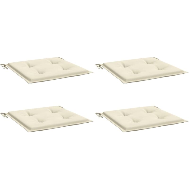 

vidaXL Cojines para silla de jardín 4 uds tela color crema 50x50x4 cm - Crema