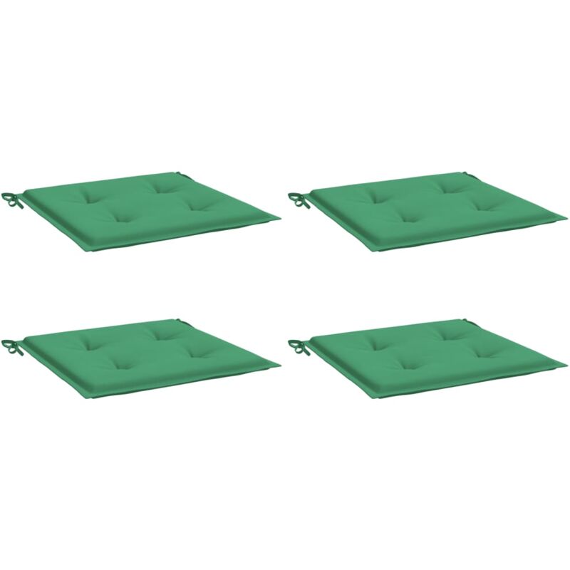 

vidaXL Cojines para silla de jardín 4 unidades tela verde 50x50x4 cm - Verde