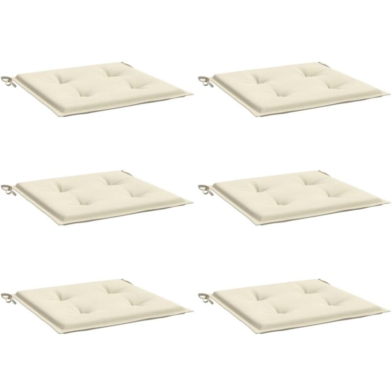 

vidaXL Cojines para silla de jardín 6 uds tela color crema 50x50x4 cm - Crema