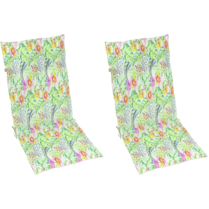 

vidaXL Cojines para sillas de jardín 2 uds estampado hojas 120x50x4 cm - Multicolor