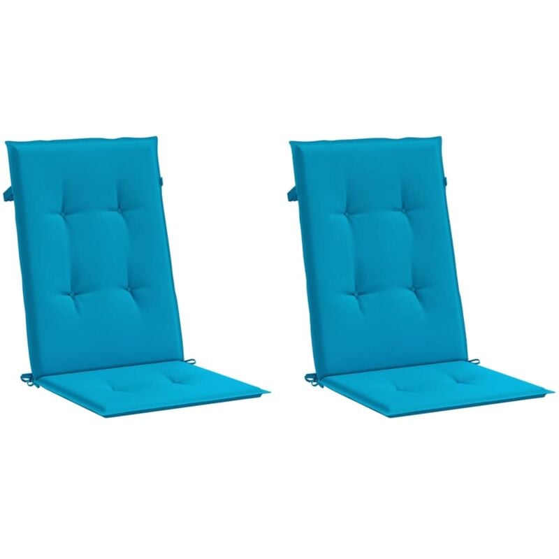 

vidaXL Cojines para sillas de jardín 2 unidades azules 120x50x4 cm - Azul