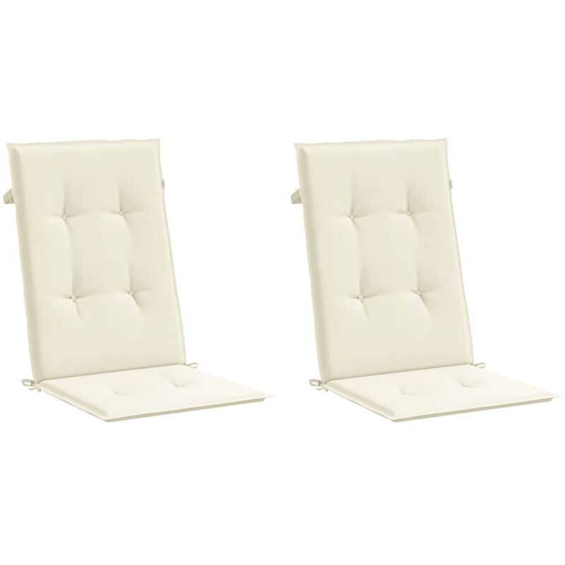 

vidaXL Cojines para sillas de jardín 2 unidades crema 120x50x4 cm - Crema
