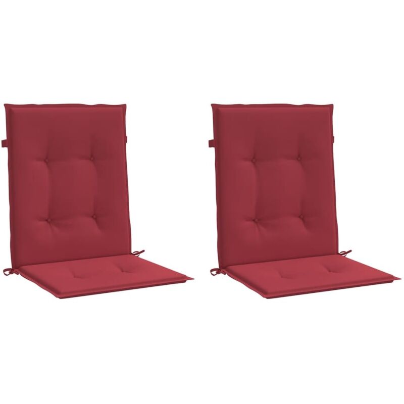 

vidaXL Cojines para sillas de jardín 2 unidades rojo tinto 100x50x4 cm - Rojo