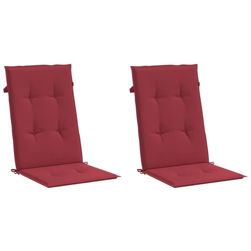 

Cojines para sillas de jardín 2 unidades rojo tinto 120x50x4 cm - Rojo - Vidaxl