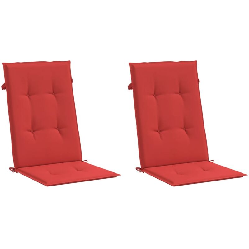 

vidaXL Cojines para sillas de jardín 2 unidades rojos 120x50x4 cm - Rojo