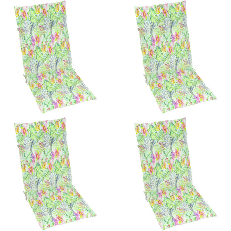 

vidaXL Cojines para sillas de jardín 4 uds estampado hojas 120x50x4 cm - Multicolor
