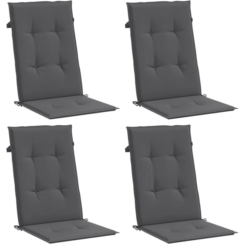 

vidaXL Cojines para sillas de jardín 4 unidades antracita 120x50x4 cm - Antracita